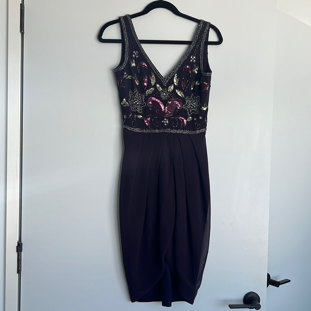 Plum beaded gown